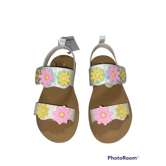 Carters Jojo White Floral Sandals Toddler Size 8 NEW - Picture 2 of 5